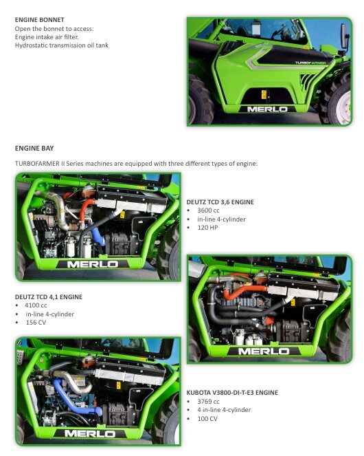Merlo Turbofarmer Modular TF42.7 - 140, 156 and TF38.10 Service Manual, Mechanic Manual, Maintenance Manual English version [PDF]