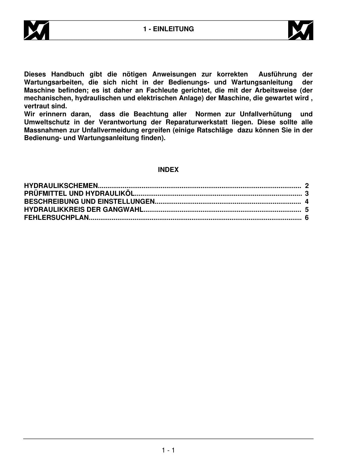 Merlo Panoramic EV, EVN, EVS up to 1998 Electrical Diagrams & Manuals (German/English) – sample page 3