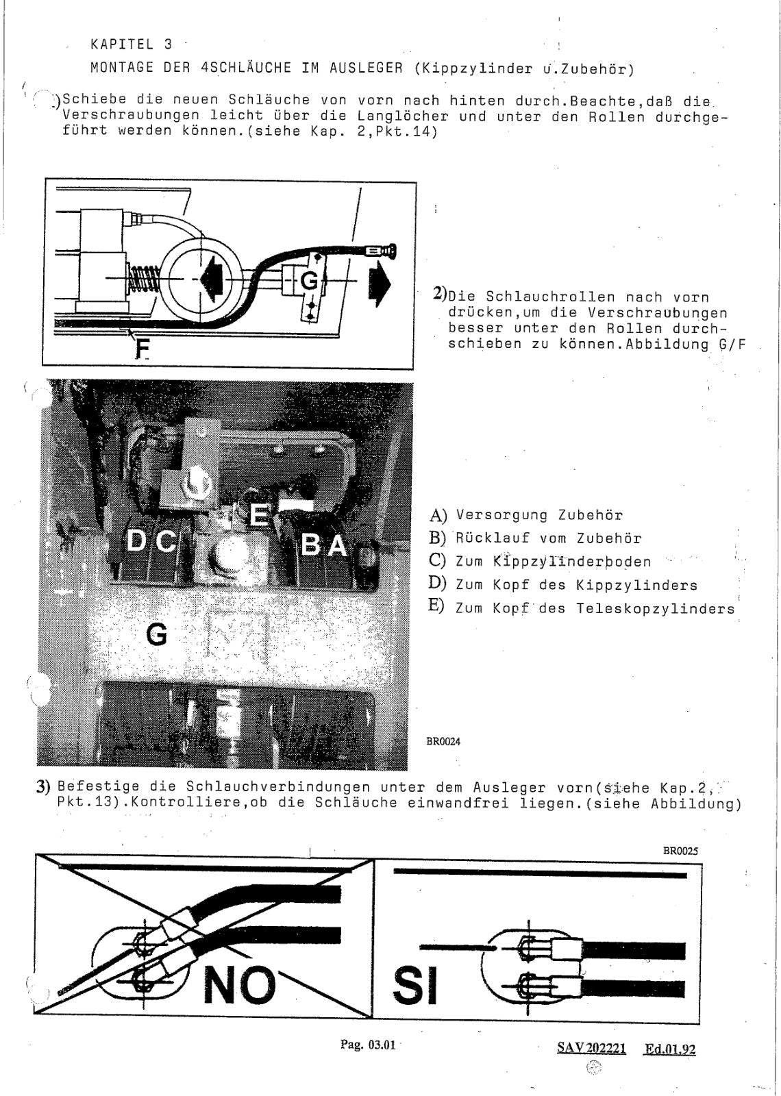 Merlo Panoramic EV, EVN, EVS up to 1998 Electrical Diagrams & Manuals (German/English) – sample page 5